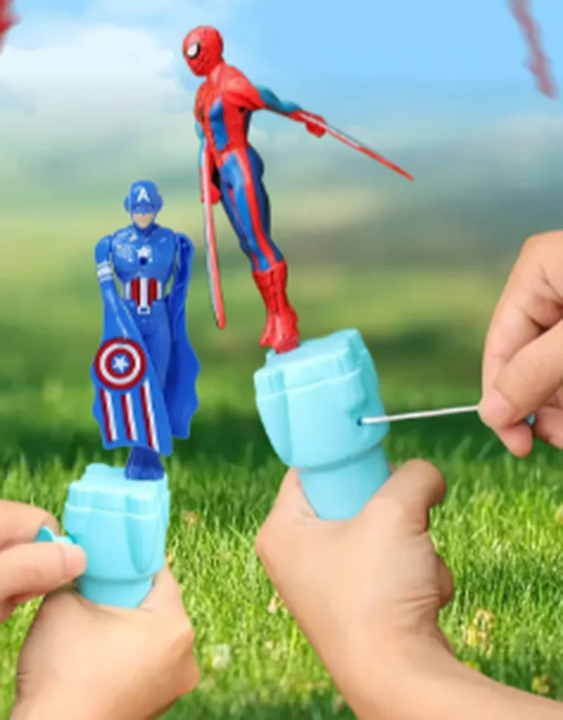 อะนิเมะ Spiderman ไม้ไผ่ Dragonfly Flying ของเล่น Iron Man กัปตันหมุน String ของเล่นของเล่นกลางแจ้งสําหรับของขวัญเด็ก
