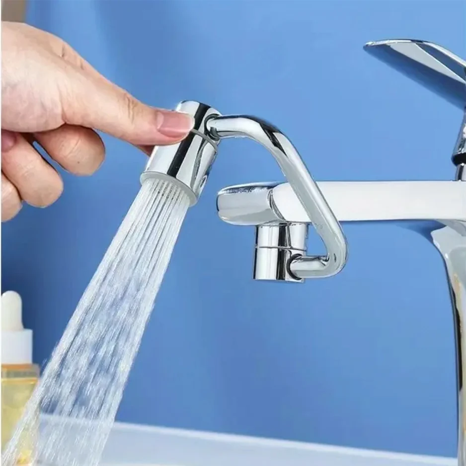 1 unidade 1080 °   Extensor de torneira de cozinha giratória de aço inoxidável, universal, à prova de respingos, modo duplo, acessórios para pia de banheiro com adaptador