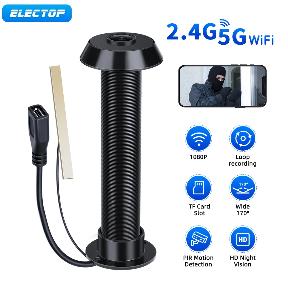 Electop wifi mini kamera 170 grad weitwinkel digitaler betrachter gucklöcher nachtsicht tür auge kamera