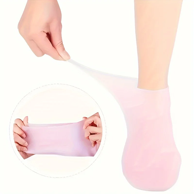 Confezione da 2 calzini idratanti in gel di silicone per piedi secchi e screpolati, nutrienti per la pelle, lubrificanti per la cura dei piedi, calzini da massaggio
