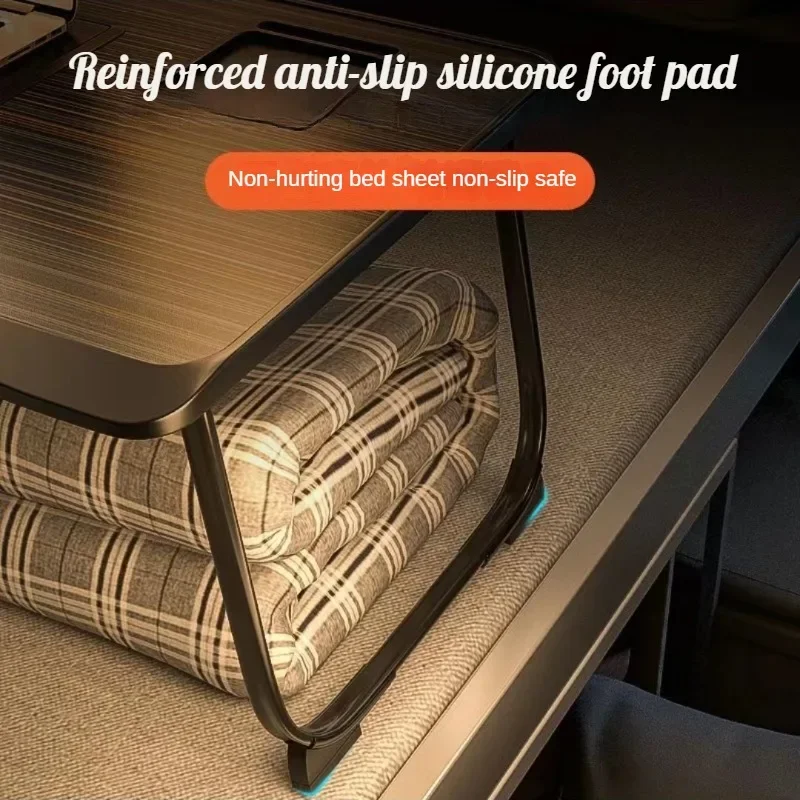 Foldable Laptop Desk for Bed with 6 Gear Adjustable Height Bracket Lap Table Breakfast Tray Desk with Drawer for Working Gaming