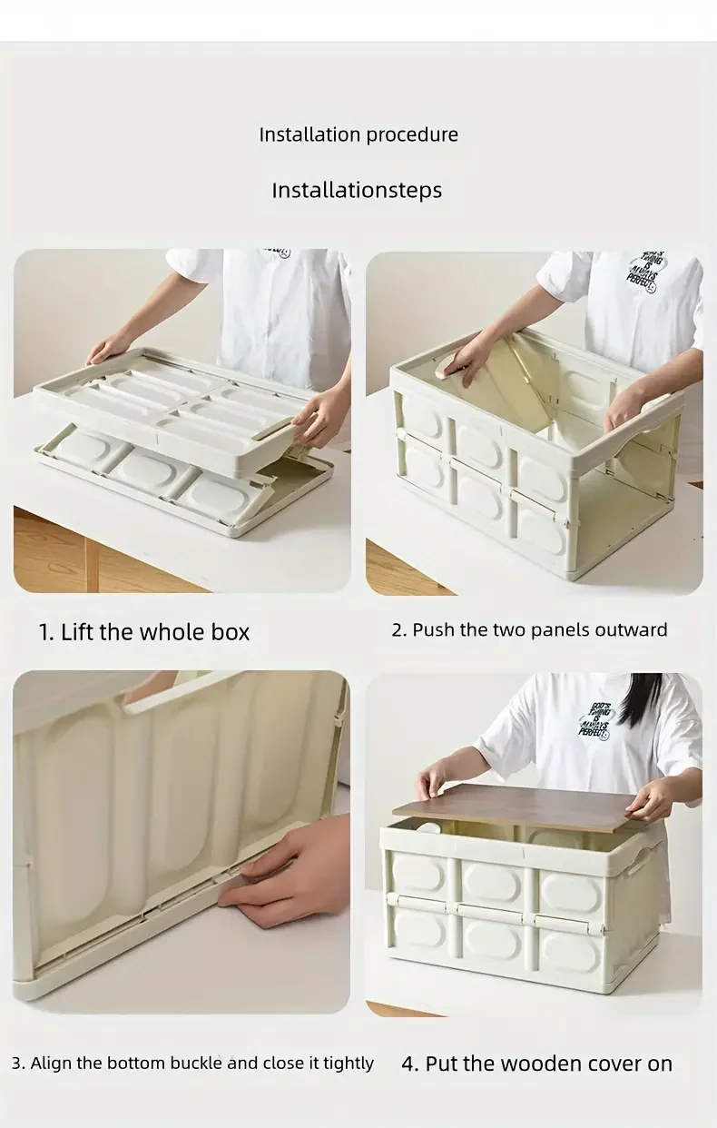 1 boîte de rangement de Camping en plein air avec poignée, boîte de rangement pliable de 15L, boîte de rangement Portable de Camping et de pique-nique, bagage de voiture