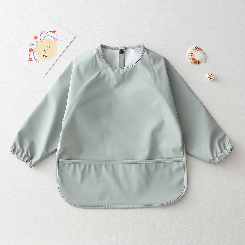สีทึบเด็ก Bibs แขนยาวเด็กทารกเด็กหญิง Bib ผ้ากันเปื้อนทําความสะอาดง่ายเด็กกันน้ํา Art Smocks