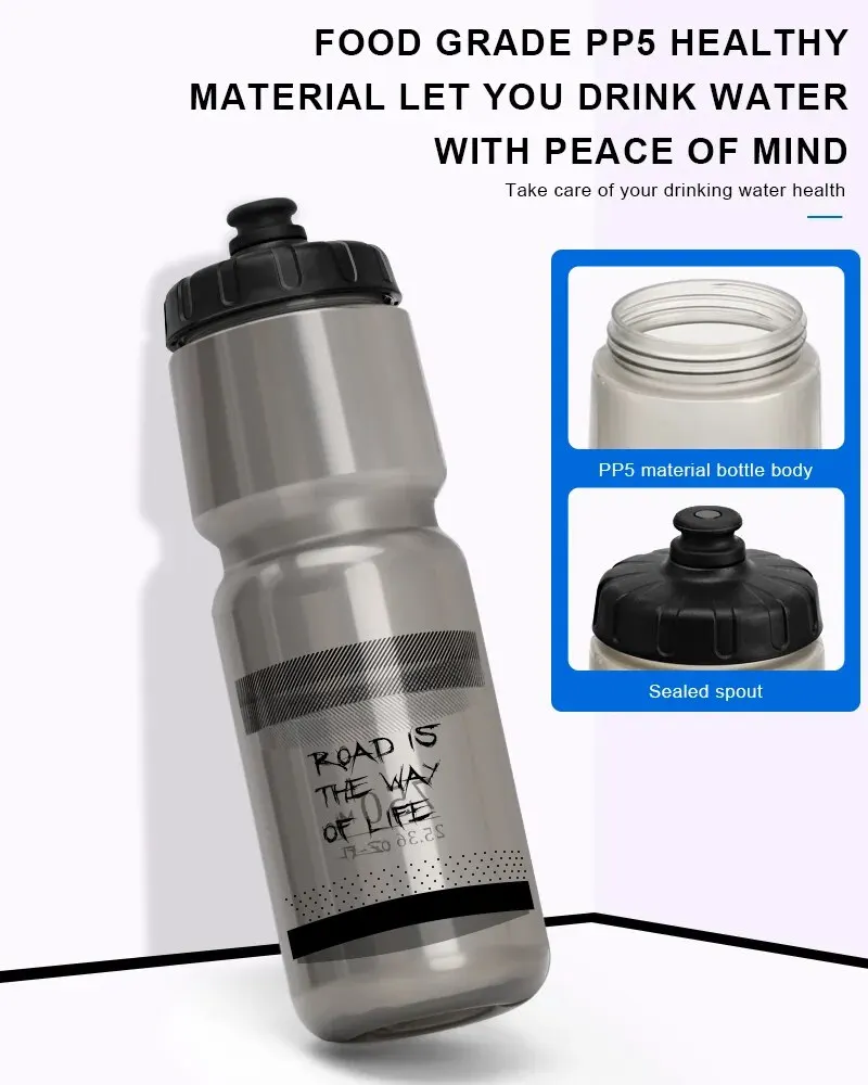 RIDERACE ขวดน้ําจักรยาน 750ML PP5 พลาสติกสําหรับวิ่งกลางแจ้งปีนเขากีฬาบีบแก้วขี่จักรยานกาต้มน้ําจักรยานแบบพกพาถ้วย