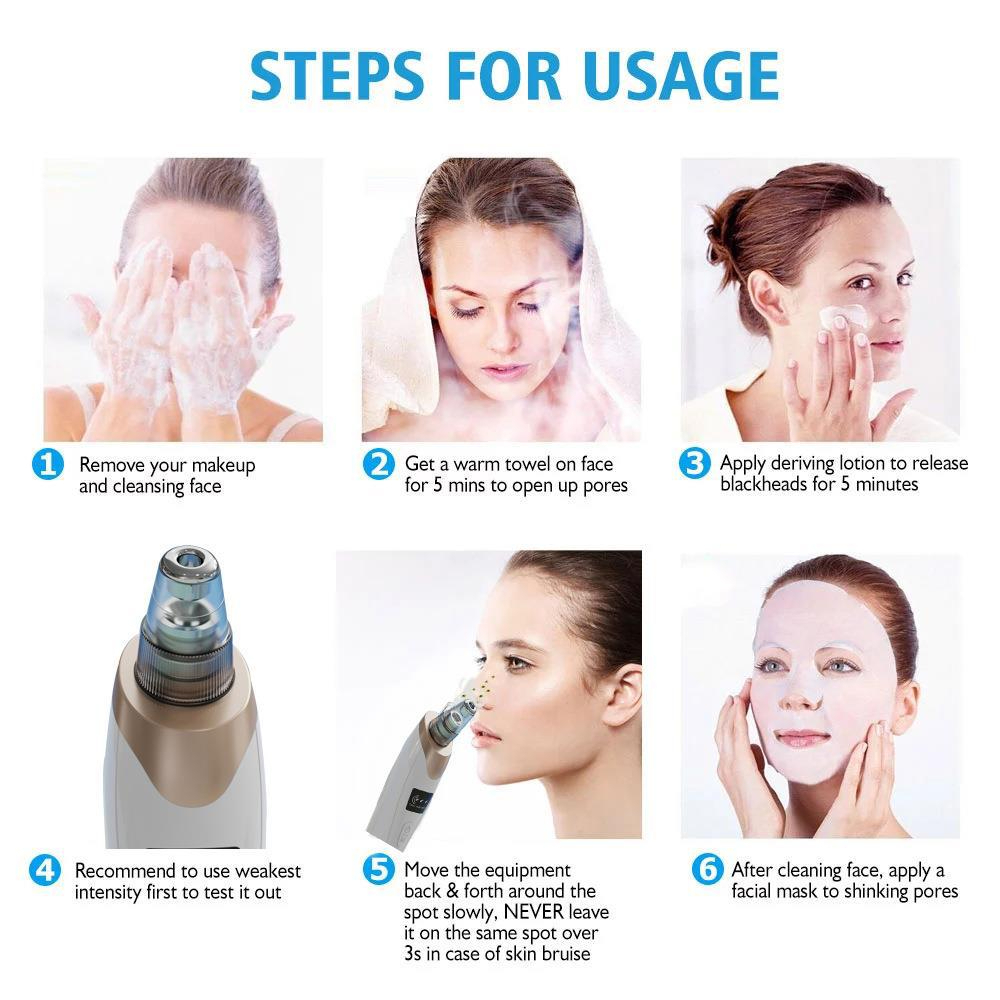In Stock Fast Drop Shipping 3 Suction Mode Face Cleansing Beauty Machine Dead Skin Remover Face Vacuum Blackhead Removal Skin