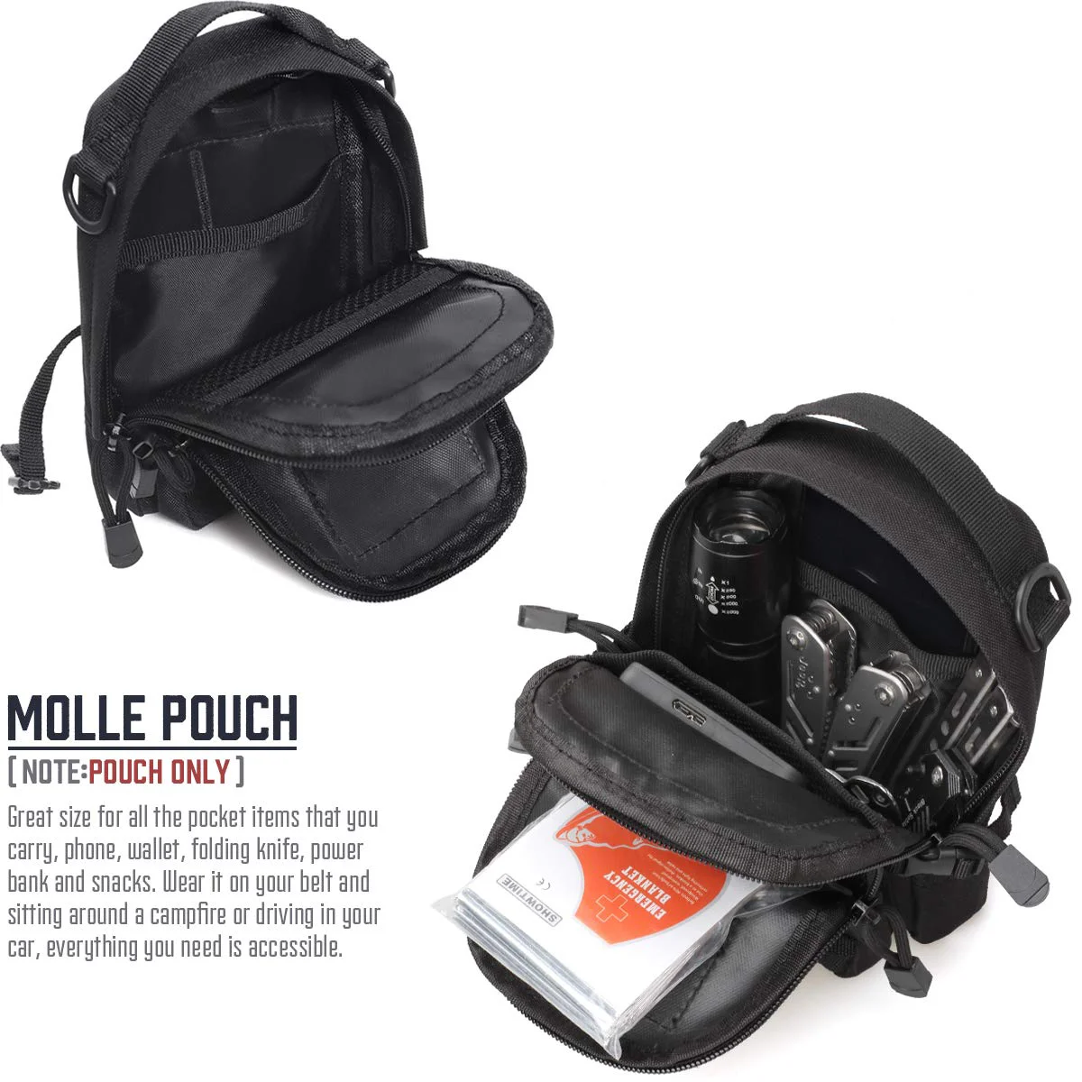 Bolsa tática molle pequena, bolsa utilitária edc, bolsa tática para ferramentas, bolsa compacta multiuso para cintura