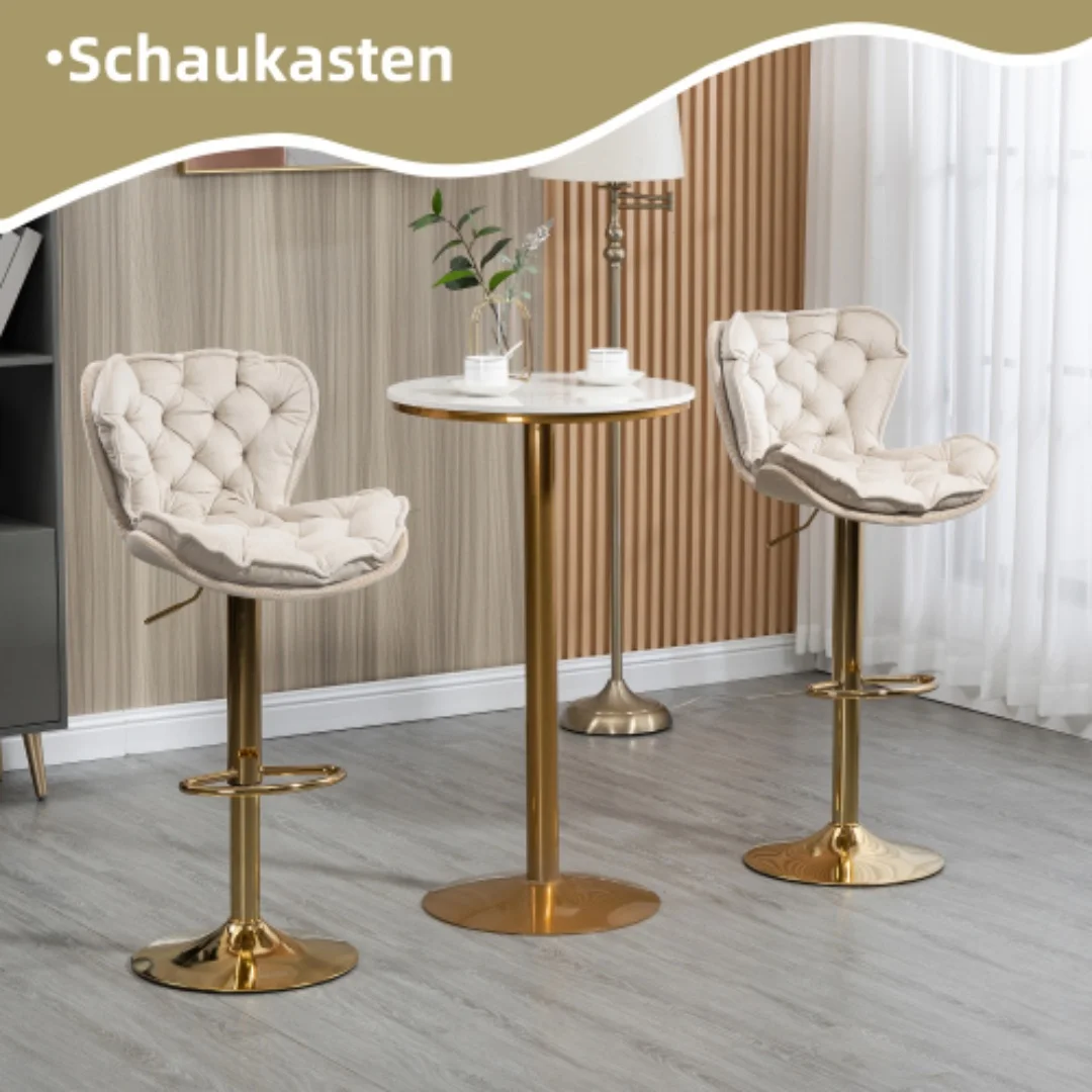 (Old SKU:W1880116799)Swivel Bar Hocker 2 Stück Set Einstellbare Thekenhöhe Stuhl mit Fußstütze für Küche, Esszimmer, Wohnzimmer