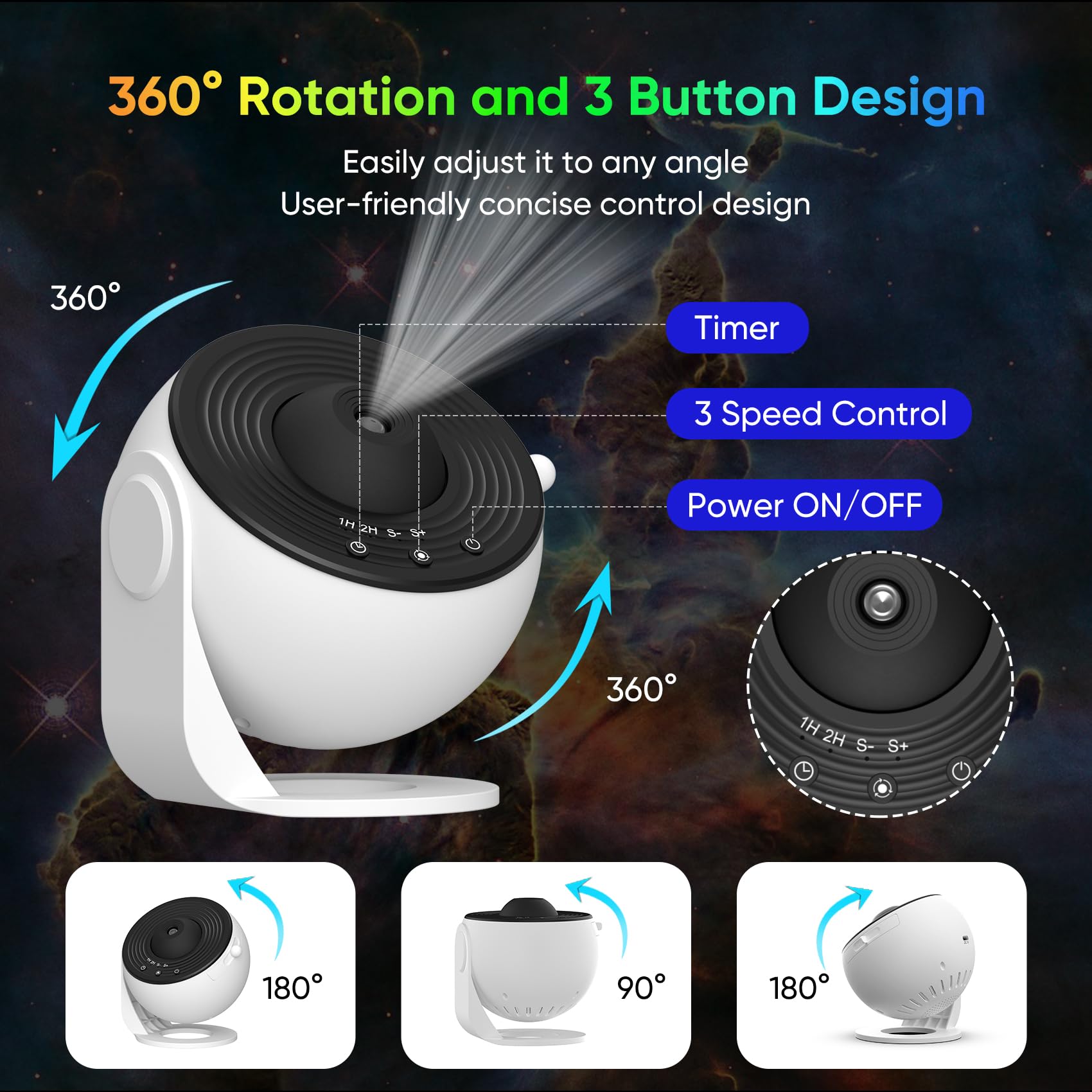 ナイトライトギャラクシープロジェクター星空プロジェクター360 °   回転プラネタリウムランプ子供の寝室バレンタインデーギフト結婚式の装飾