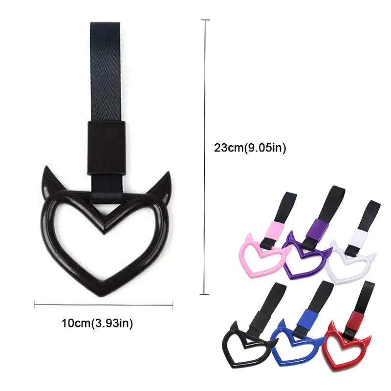 JDM Zug Bus Griff Handschlaufe Ring Herz Styling Drift Charm Strap Drift Auto Warnring Auto Gurt Auto Heckstoßstange Zubehör