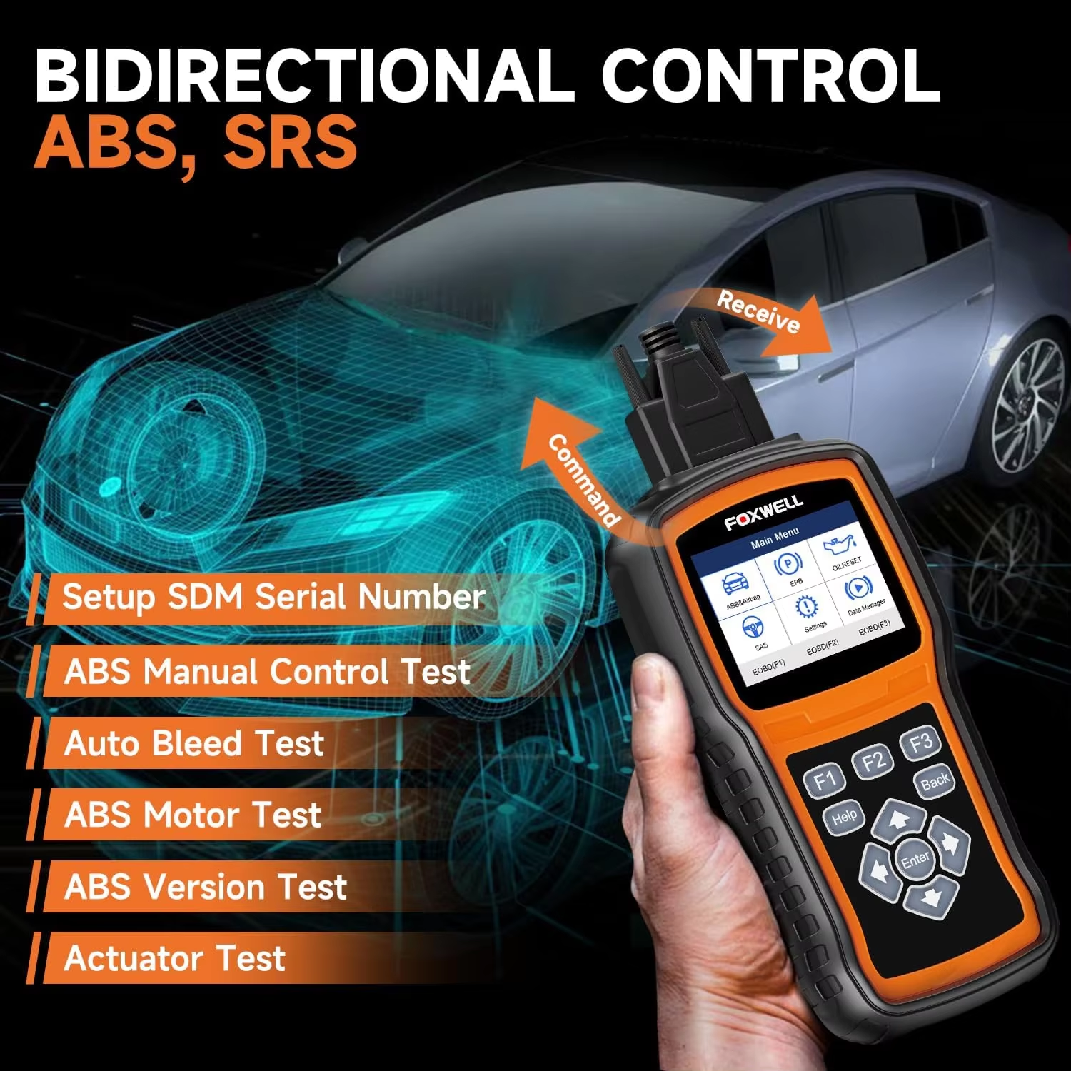 FOXWELL NT630 Plus OBD2-scanner ABS SRS-codelezer Automotive OBD II Airbag-diagnostische ABS-rem Bloeden Diagnostische scantool