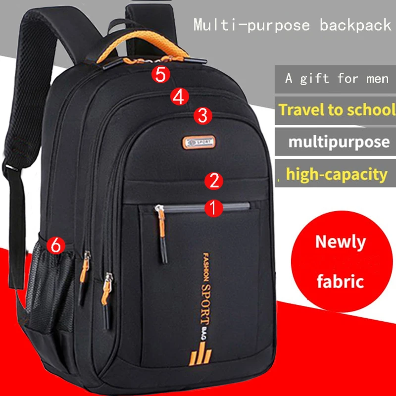 Zaino nuovo primaverile zaino da viaggio d'affari per il tempo libero maschile Borsa da scuola media di grande capacità borsa da uomo per computer femminile