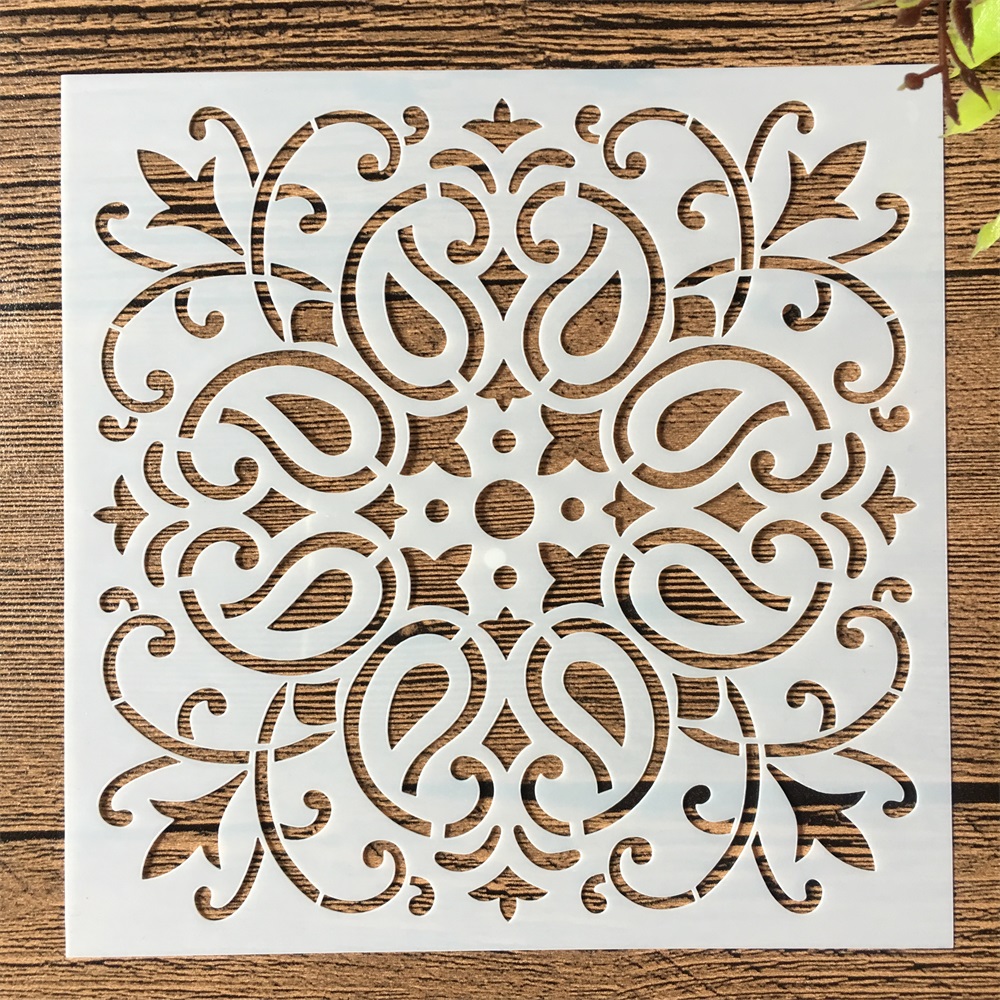 16 Cái/lốc 15*15Cm Mạn Đà La Cửa Sổ Hoa Tự Làm Lớp Dựng Stencils Tranh Sổ Lưu Tô Màu Nổi Album Trang Trí Bản Mẫu