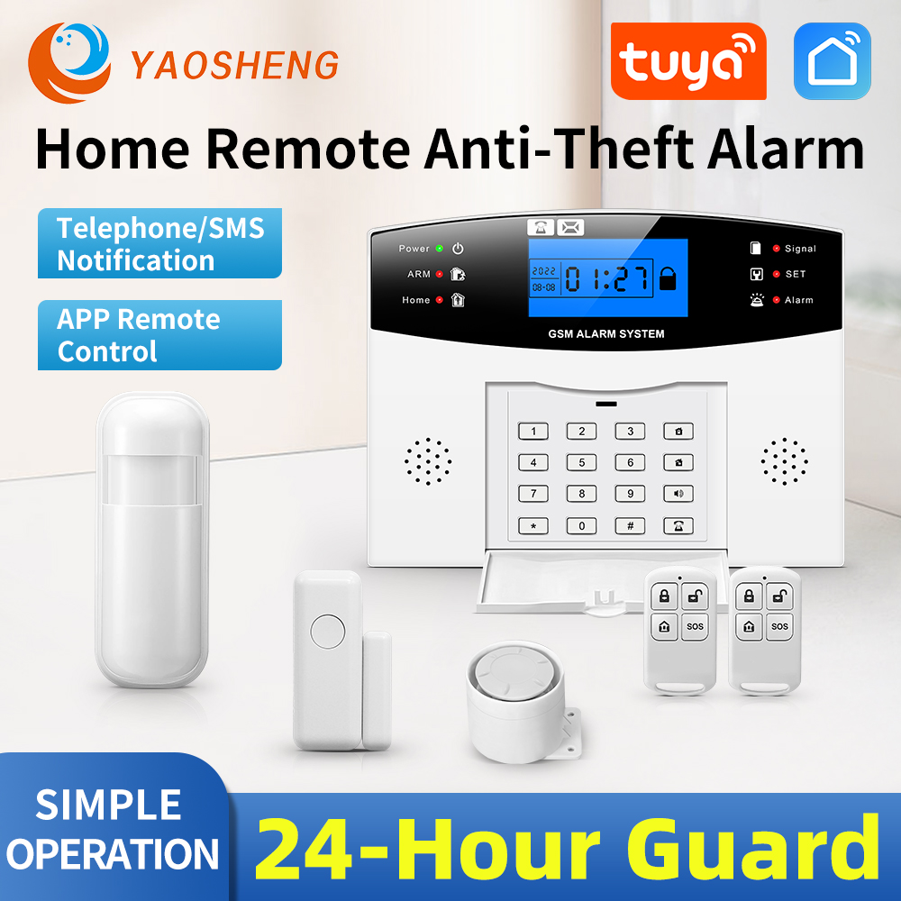 GSM Wireless Haus Alarm TUYA Smart Home WIFI Hause Alarm Für Garage Und Wohn Einbrecher Sicherheit Alarme Unterstützung Smart Leben