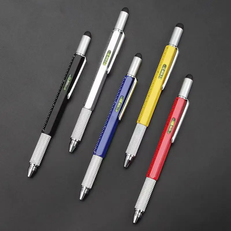 7 In1 Đa Năng Bút Bi Cầm Tay Hiện Đại Dụng Cụ Đo Kỹ Thuật Thước Vít Stylus Màn Hình Cảm Ứng Mức Độ Tinh Thần