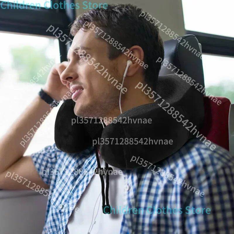 Almohada en forma de U de espuma viscoelástica, soporte para el cuello, viaje, portátil, ayuda para dormir para estudiantes, almohada de avión, respaldo, almohada en U, almohada para el cuello
