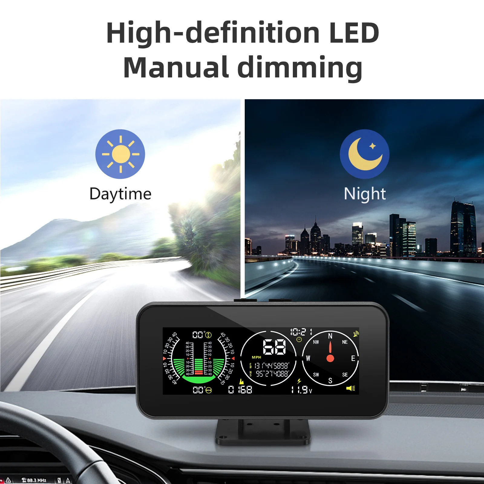 M60 M50 4x4 Off Road GPS Smart Neigungsmesser Auto Digital Display Tilt Pitch Winkel inclinometro Auto HUD intelligente Neigung Meter