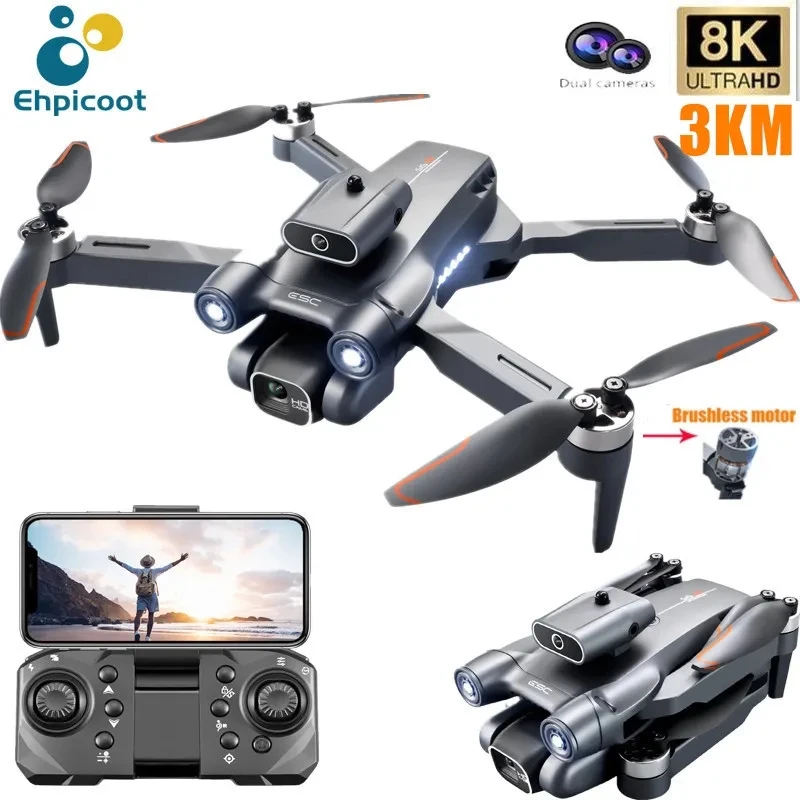 新しい S1S ミニドローンカメラ 8K プロフェッショナルブラシレスモーター Dron 障害物回避 HD デュアルカメラ折りたたみ Quadcopter おもちゃ