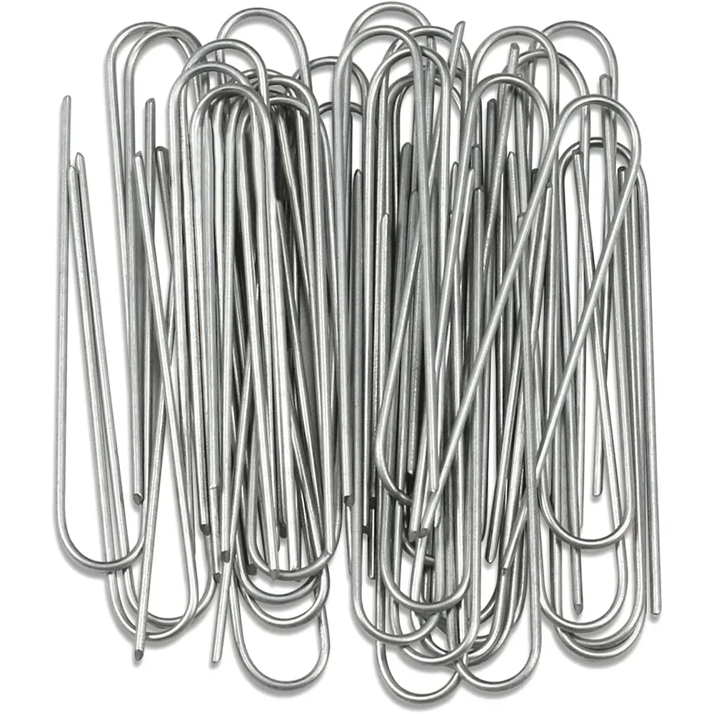 ลวดเย็บสวนชนิด U สําหรับงานหนัก - Spikes ภูมิทัศน์ชุบสังกะสี, เสาท่อรั้วในอุดมคติและหมุดบัดสําหรับยึดสนามหญ้าและบาร์