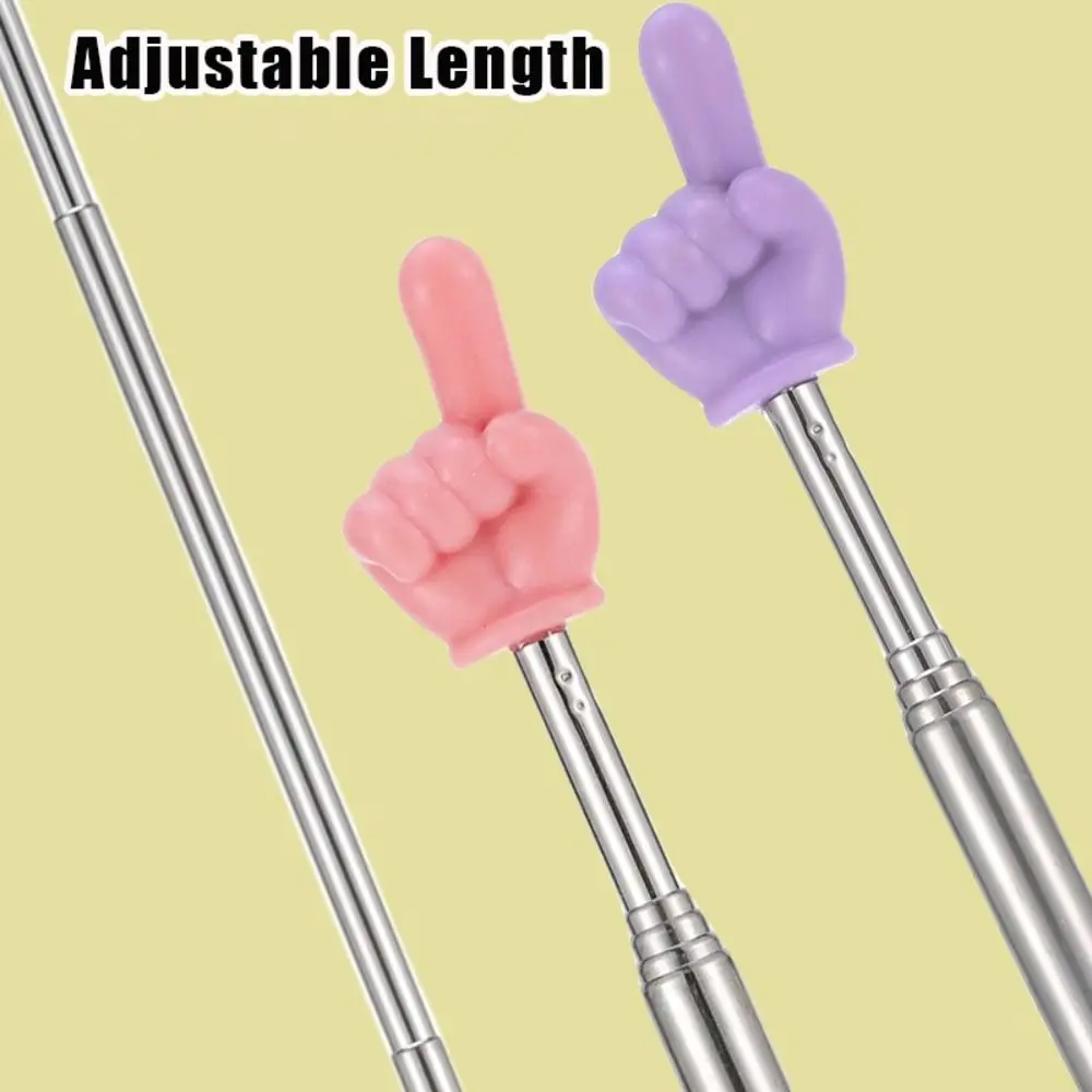 Stainless Steel Teaching Pointer Telescopic Rod Finger Design Finger Reading Sticks Whiteboard Hand Pointer Teachers