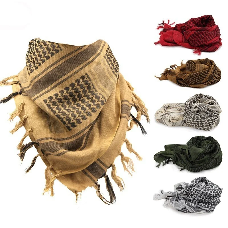 Bufanda a cuadros militar ligera de moda militar bufanda árabe táctica Unisex para mantener el calor