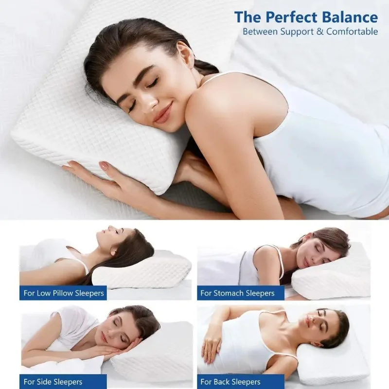 Almohada de algodón viscoelástica para protección del cuello, almohada Lumbar para la columna vertebral, almohada de maternidad para dormir, almohadas ortopédicas almohada cervical almohadas para dormir almohada almoha