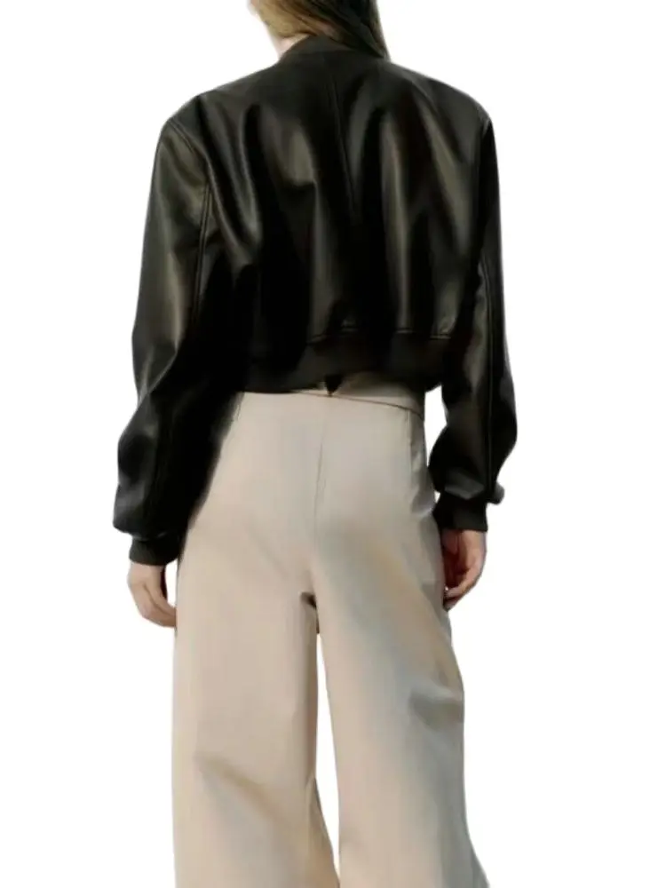 ゴシックレーシングジャケット,女性用クロップドフェイクレザー,ヴィンテージボンバー,シック,女性,バイカー,オートバイ,野球コート,ストリートウェア,pu,2022