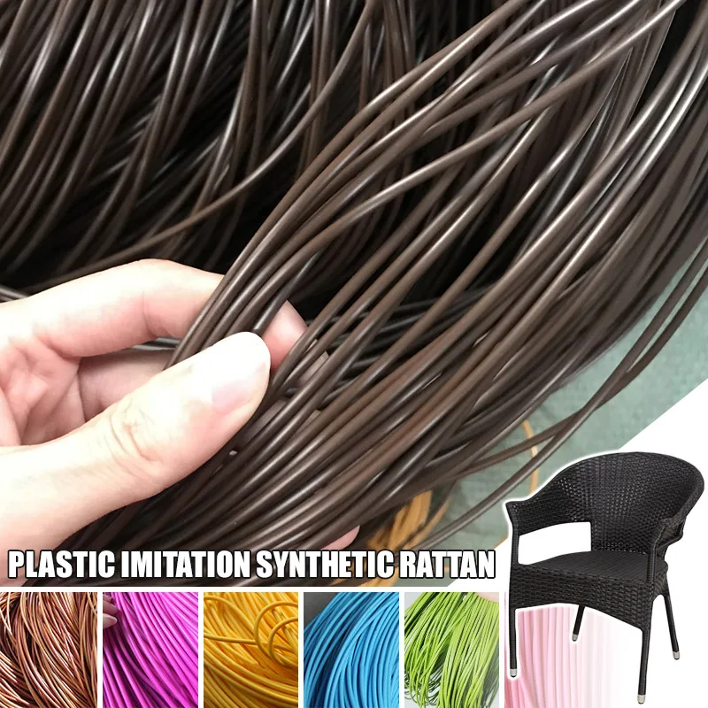 500g PE Synthetic Rattan Weaving Material Plastic Knit Furniture Repair Chair Table Round PE Rattan Basket Weaving Rattan