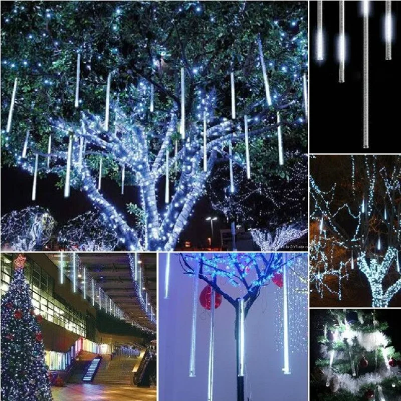 30 cm 50 cm Im Freien Wasserdichte 8 Röhren Meteorschauer Led Farbe Licht String Weihnachtsbaum Dekoration für Home Navidad garten Dekor