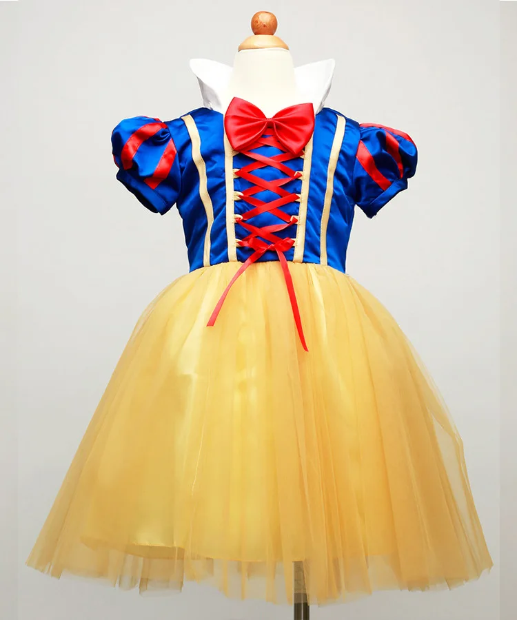 Vestido de princesa Blancanieves, disfraz de Halloween para niñas con capa, fiesta de cumpleaños para niños pequeños, ropa para juegos de rol