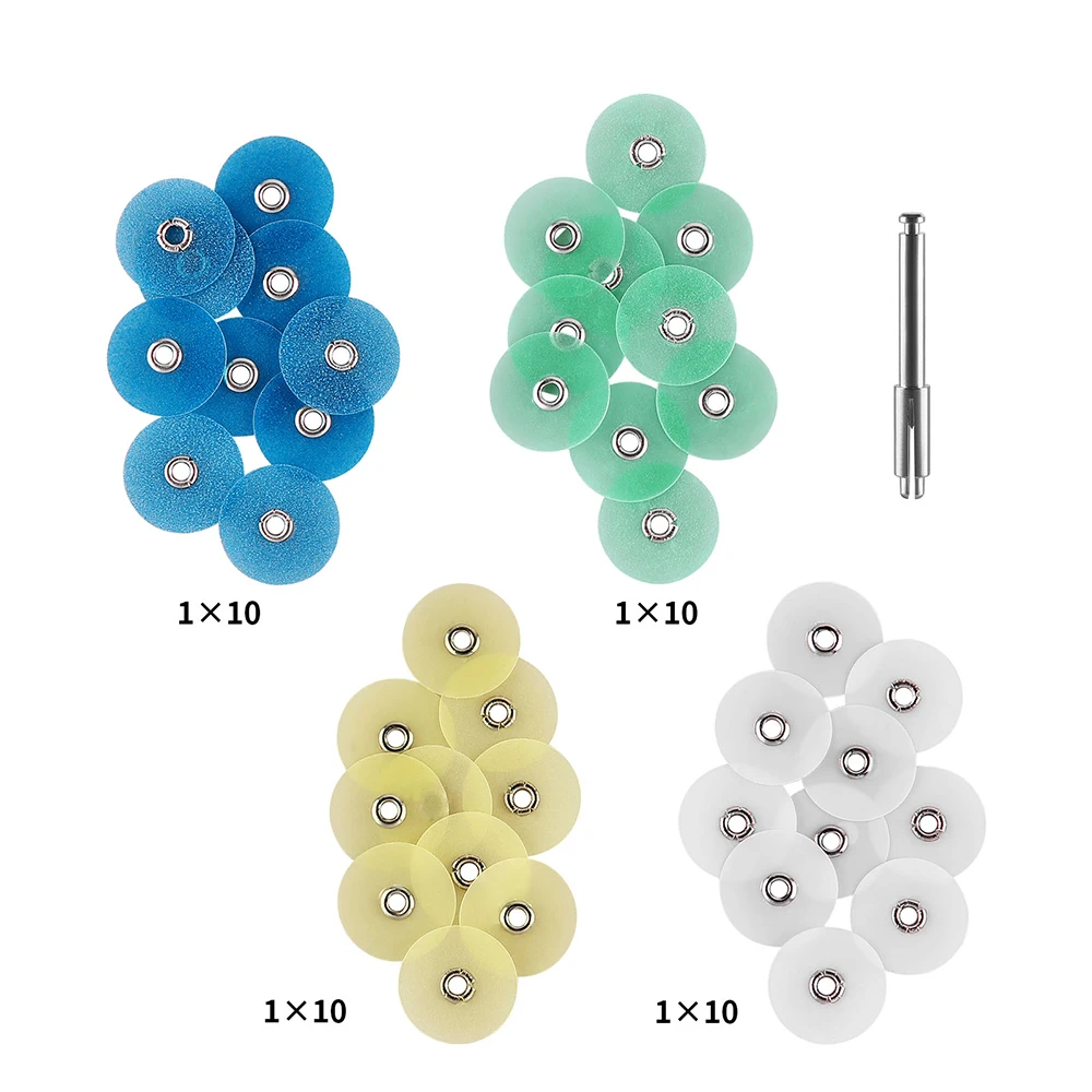 JoyDental 40/80 Chiếc Đánh Bóng Răng De Polimento Đĩa Tổng Giảm Contouring Mandrel Sọc Bộ Nha Khoa Chất Liệu
