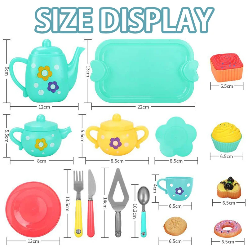 Plástico fingir jogar chá festa conjunto jogar acessórios de comida crianças mini cozinha bule da tarde fingir brinquedos para crianças meninas meninos