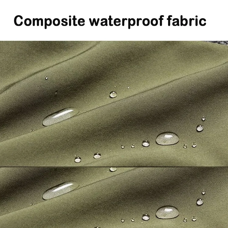 ทหาร Shark Skin Soft Shell ชุดผู้ชายฤดูหนาว Multi-pocket สวมใส่ขนแกะเสื้อแจ็คเก็ต + กางเกงกันน้ํา 2 ชิ้นชุด