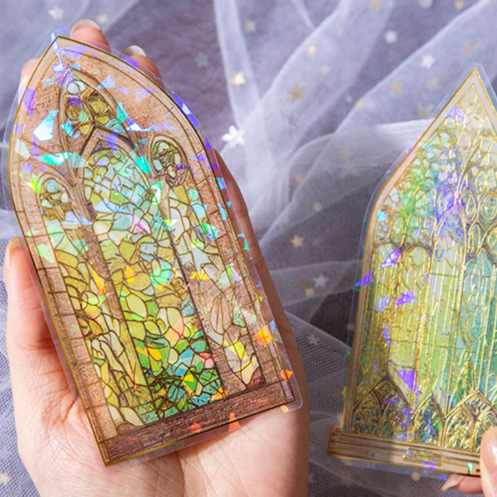 Mr. Paper Vintage Window Stickers American Style Colorful Handbook Material Base Aesthetic Stickers Stationery 10pcs/pack