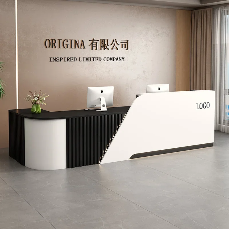 หรูหราเรียบง่ายแผนกต้อนรับ Modern Salon Small Clinic เคาน์เตอร์บาร์อุปกรณ์เสริม Escritorio De Recepcion เฟอร์นิเจอร์เชิงพาณิชย์