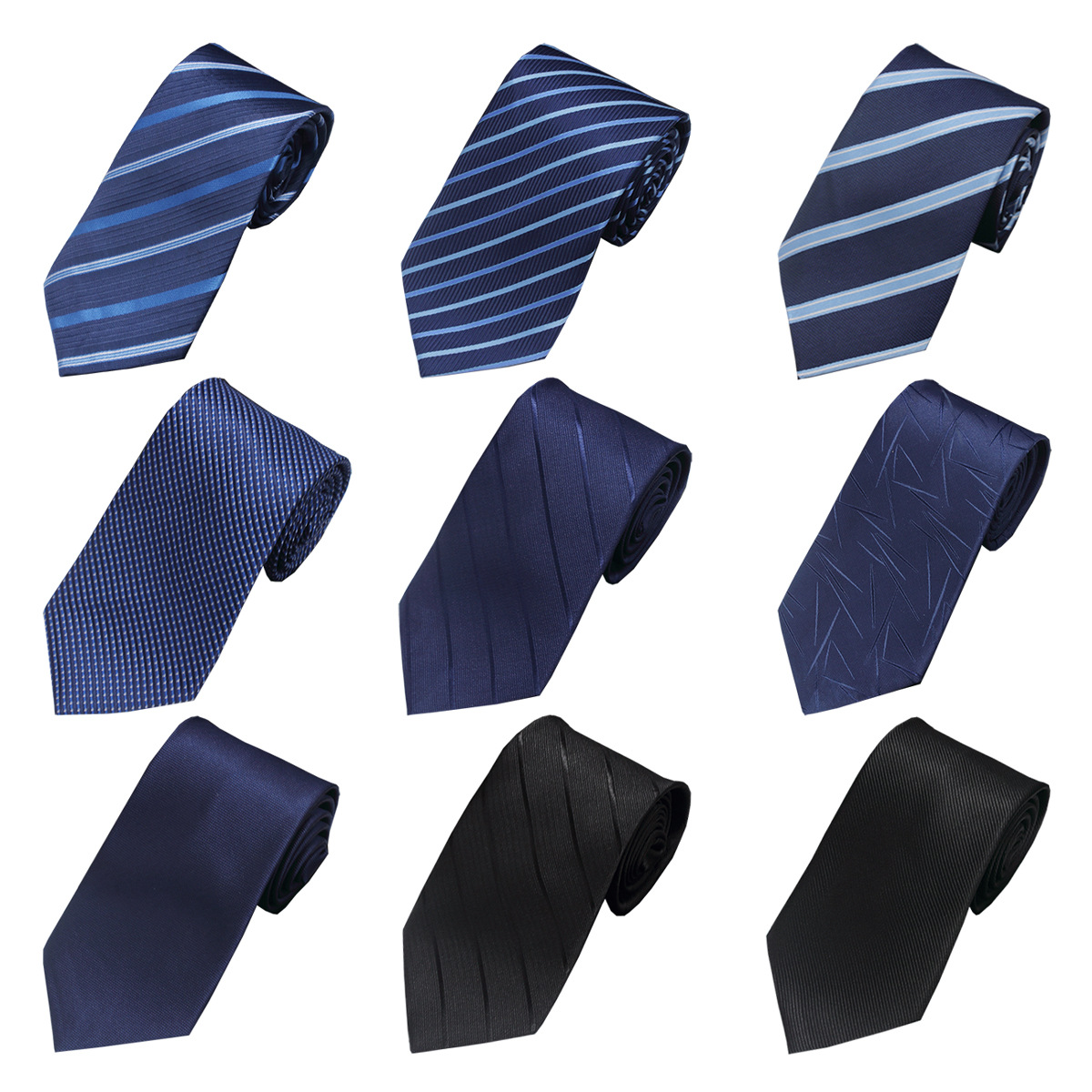 Nouveau classique bleu noir cravates pour hommes soie hommes cravates pour fête de mariage affaires adulte cravate décontracté solide cravate