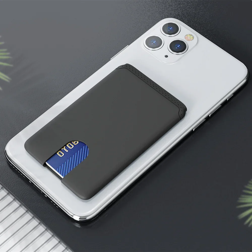 Phone Holder Sticker Credit Card Holder 3M Adhesive Soft Silicone Mobile Phone Wallet Compatible for Iphone Android Samsung