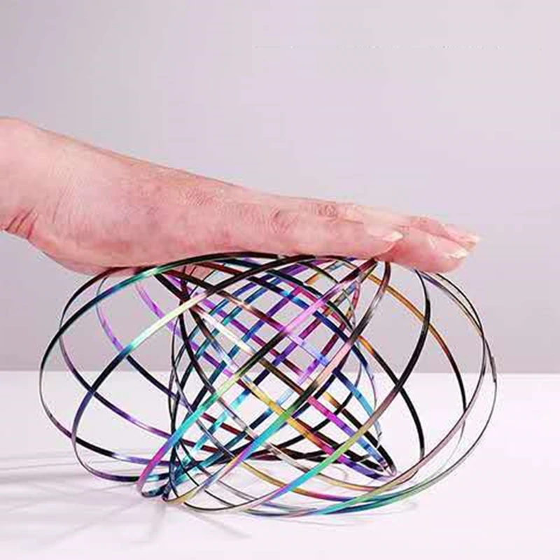 Flowtoy Magic Fidget แหวน Toroflux Amazing Flow แหวนของเล่น Kinetic ฤดูใบไม้ผลิของเล่นตลกเกมกลางแจ้งของเล่นอัจฉริยะ Fidget เด็กของขวัญ