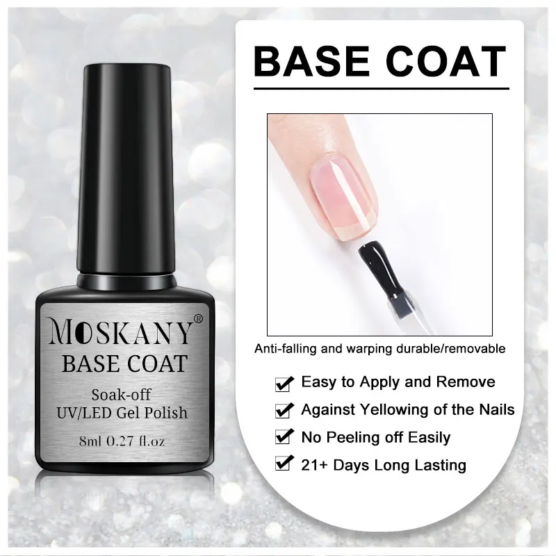 อะคริลิค No-acid Primer เล็บชุดฐานและ Top Coat Soak Off เจลเล็บสําหรับเล็บ Art Design ชุดเครื่องมือ