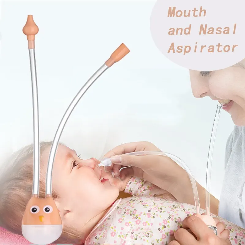Aspirador Nasal para bebé, limpiador de absorción Nasal tipo succión bucal para bebé, tubo de succión Booger de silicona antireflujo