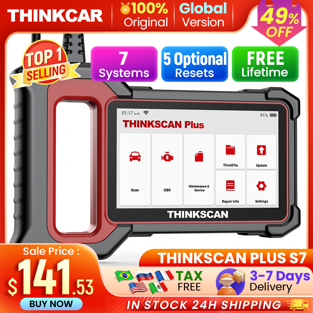 THINKCAR Thinkscan S7 S6 S4 OBD2 Escáner Herramientas de diagnóstico Automotivo OBD Escáner Auto Diagnóstico Código de herramientas Lector 28 Restablecimiento