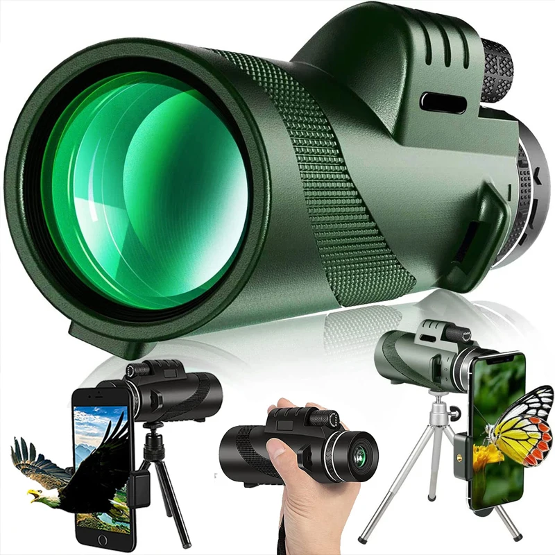 Zoom portatile HD 5000M telescopio pieghevole a lunga distanza Mini potente telescopio per la caccia sportiva viaggi in campeggio all'aperto