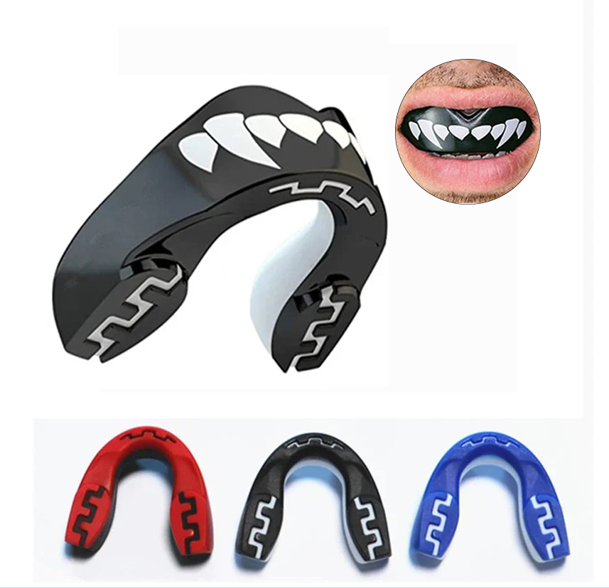 1pc 3D Denti Modello Boxe Paradenti Perfect Fit Adulti con Custodia Paradenti Adatto per Sanda Boxe e Tutti gli Sport con la Palla