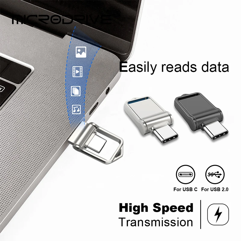 Mini TYPE C USB 2.0 Dual Flash Drive 64GB Tiny Pen Drive 32GB memoria usb Memory Disk 64G 32GB Pendrives cle usb