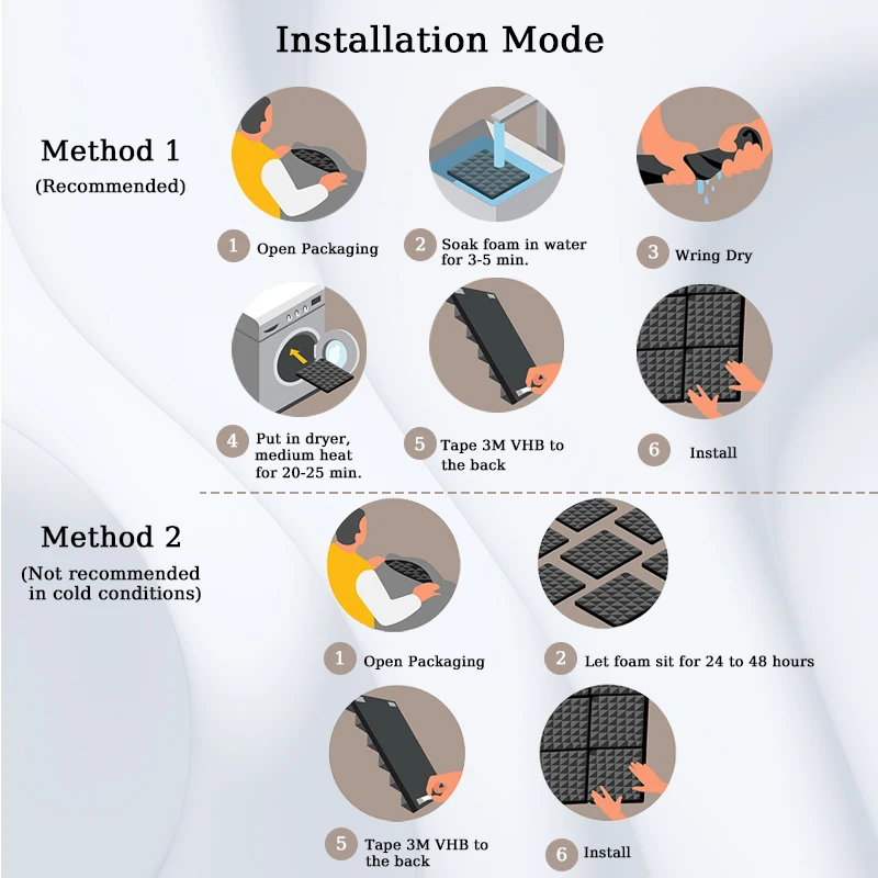 TOUO Egg Trough Wall Soundproof Foam 6 12 24 48 Pcs High Density Sound Absorbing Material Acoustic Foam Ceiling Noise Insulation