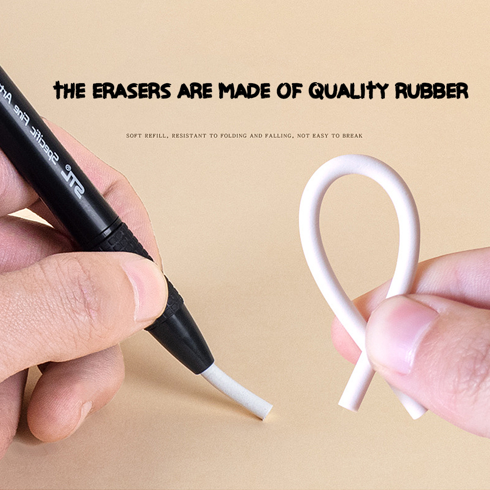 3.8 mm Eraser Retractable Automatic Pencil Rubber High Precision Eraser Correction Tools with 5 Refill School Office Stationery