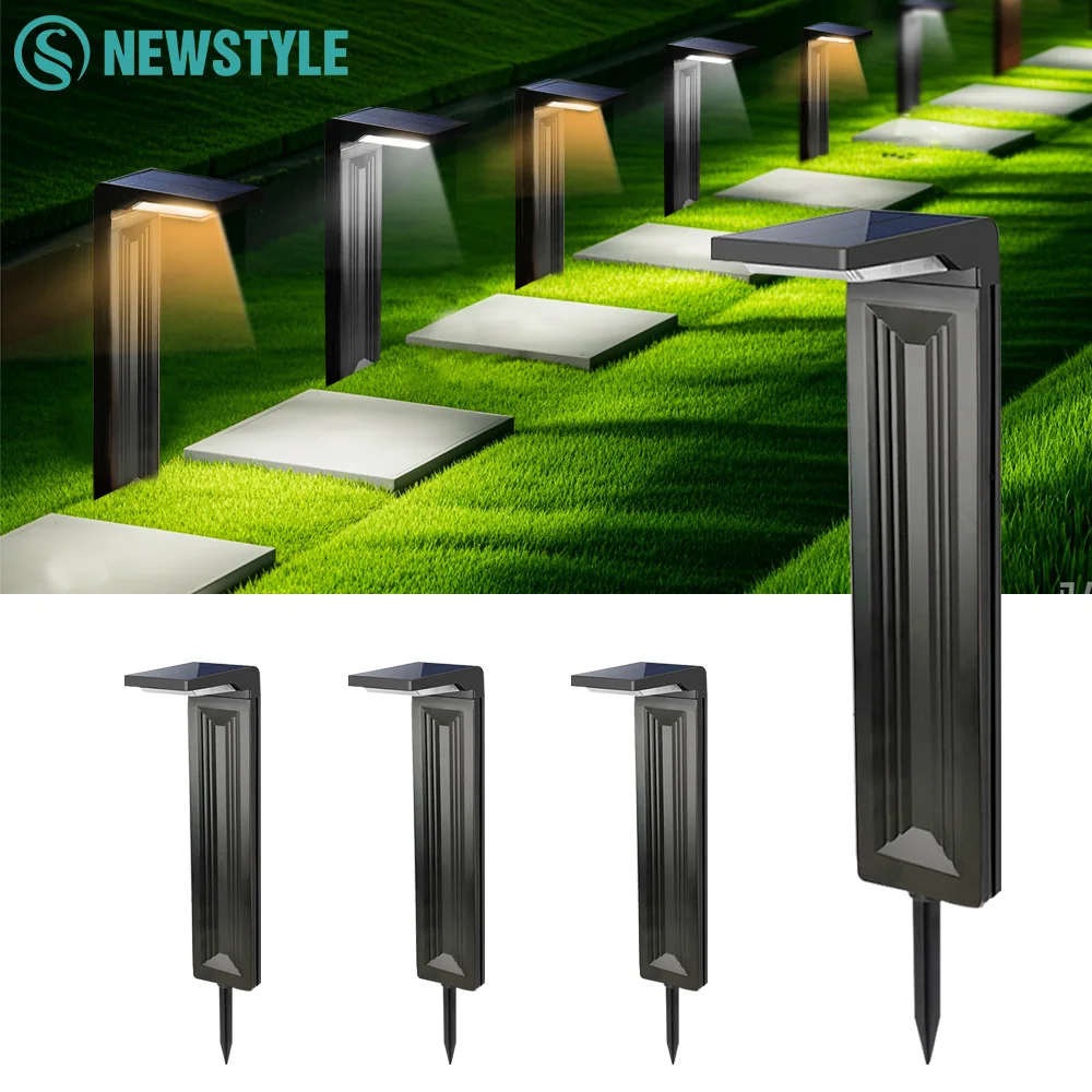 Super brilhante movido a energia solar luzes de caminho ao ar livre à prova dwaterproof água iluminação paisagem 2 modos entrada calçada passarela decoração do jardim