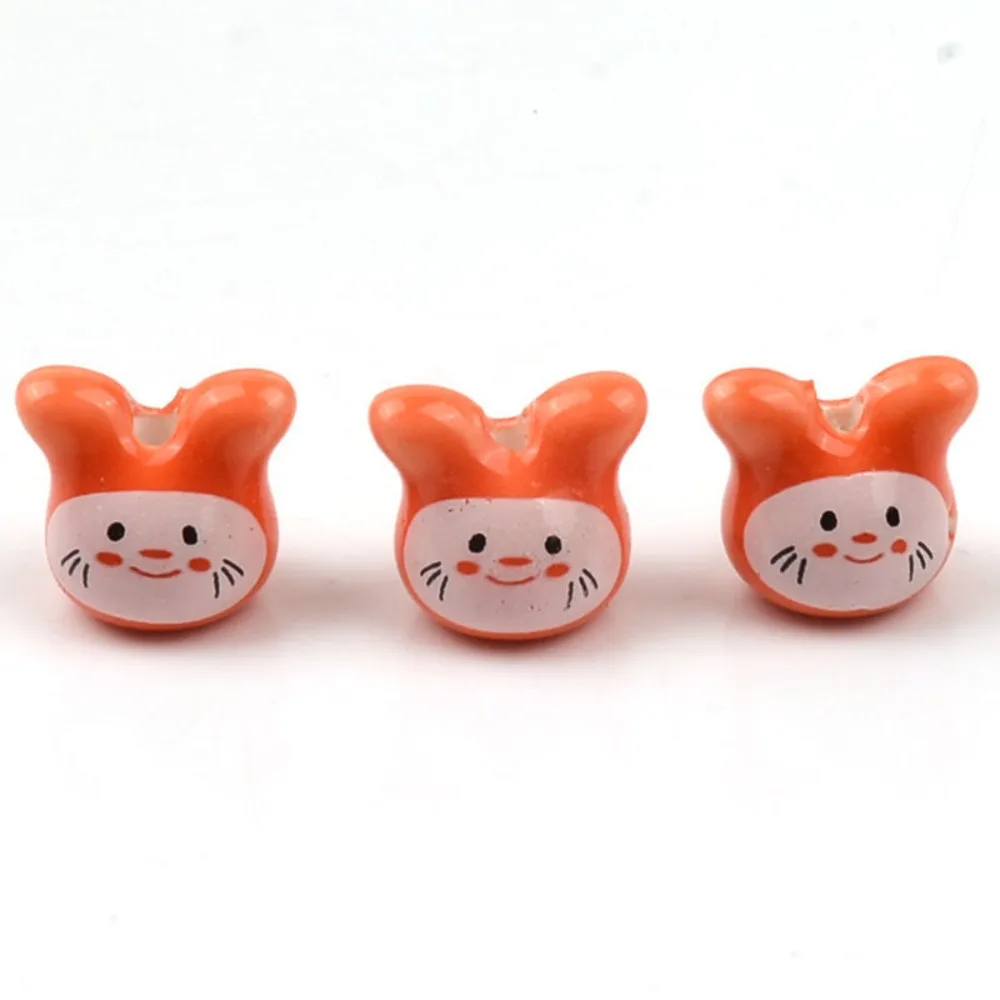 ลูกปัดเซรามิกลายกระต่ายสีสันสดใสลูกปัดเซรามิคพอร์ซเลนลูกปัดเซรามิกรูปกระต่ายน่ารักลูกปัดเซรามิกรูปกระต่าย10ชิ้น