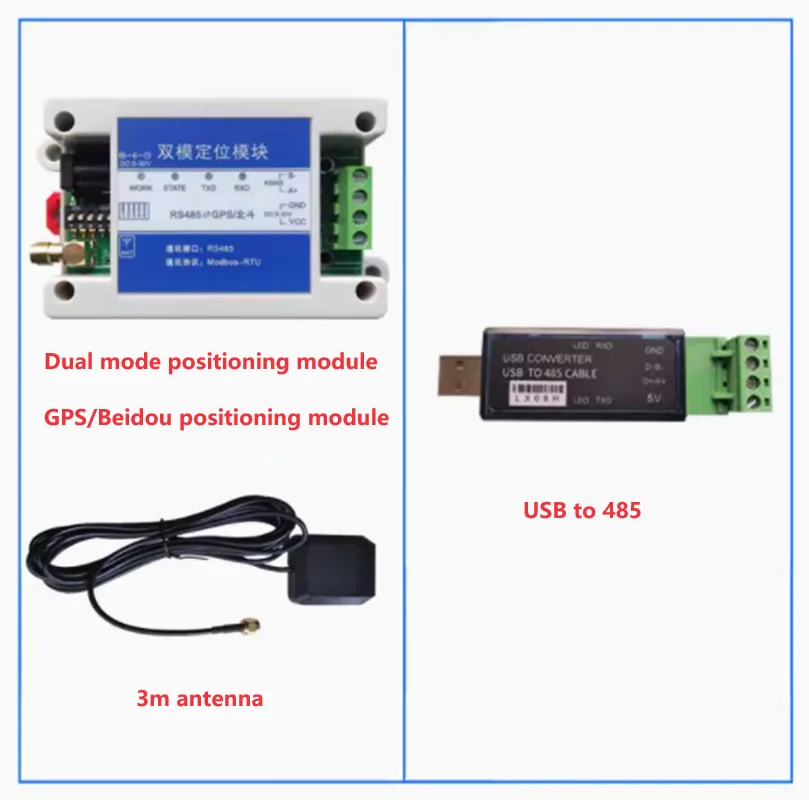 GPS+Beidou dual-mode dual satellite BD positioning module to RS485 serial port industrial Modbus RTU protocol 232