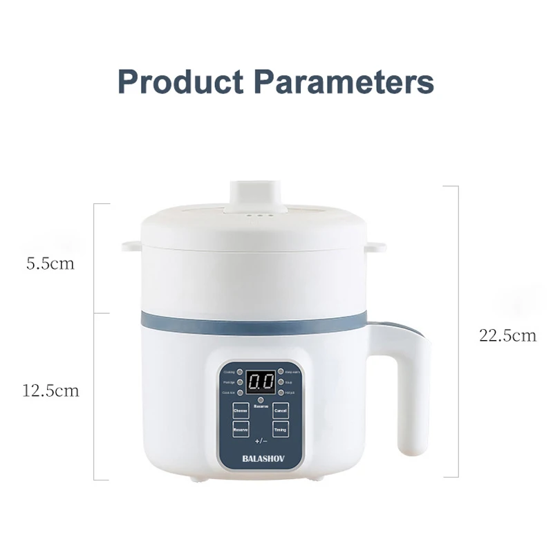 1.7L หม้อหุงข้าวไฟฟ้า SINGLE Double Layer 220V หม้อหุงข้าว Non-Stick Smart Mechanical MultiCooker หม้อข้าวนึ่งสําหรับ Home
