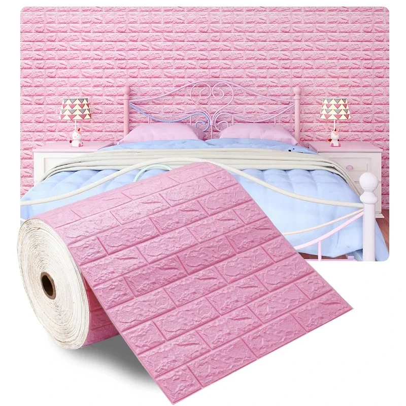3D Soft Foam Brick Wallpaper Sticker Roll, DIY auto-adesivo, sala de estar, casa, cozinha, banheiro, papel de parede decorativo, 70cm x 2m